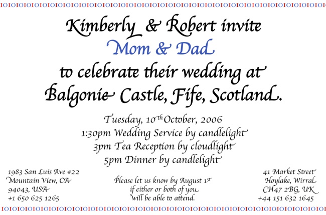 Wedding invitation